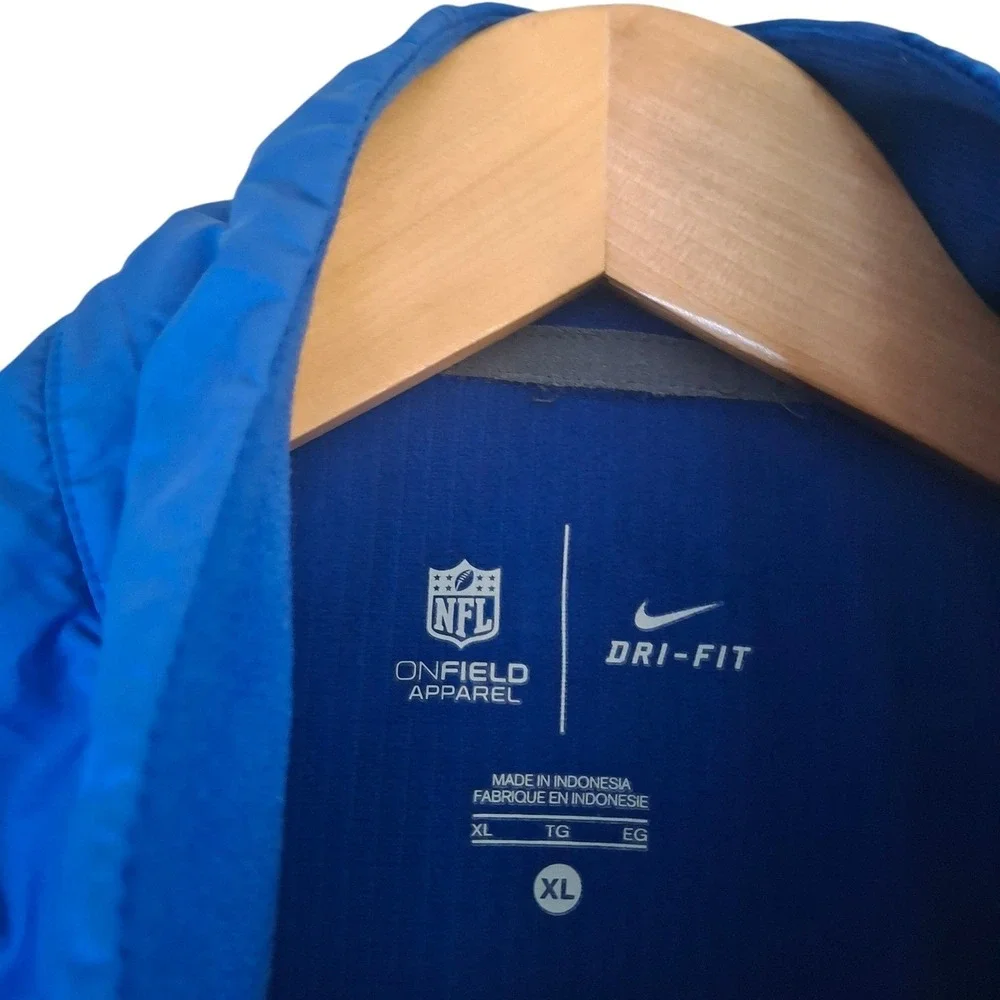 Nike On Field New York Giants 1/4 Zip Pullover Mens XL Blue Dri-FIT 537596-495